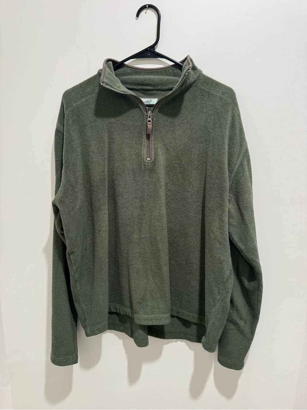 Horny Toad Olive‎ Green Quarter Zip Fleece Pullover Size Large
